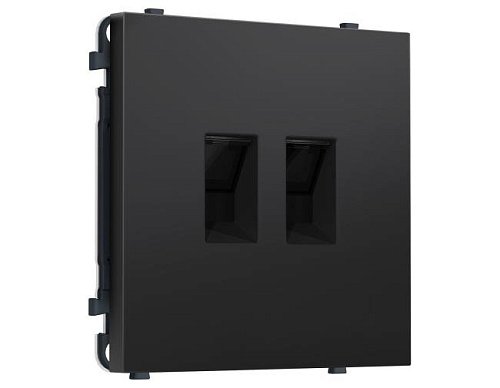 MS812110 MS812110 Комплект механизма компьютерной двойной розетки SIGMA Черный матовый RJ-45 (8P8C) CAT6 с/ш QUANT PRO (SP8121, PR189)