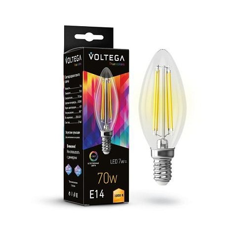 7216 Светодиодная лампа Voltega Cangle E14 7W High CRI 7216