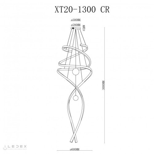 Подвесная люстра ILedex Axis XT20-1300 CR
