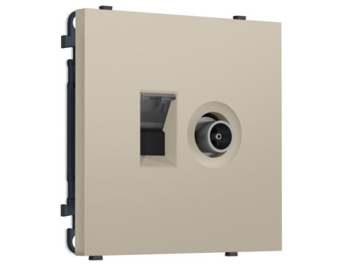 MS352510 MS352510 Комплект механизма розетки компьютерной + TV оконечной SIGMA Кашемир RJ-45 (8P8C) CAT6/50-870MHz 1dB с/ш QUANT PRO (SP3525, PR195)