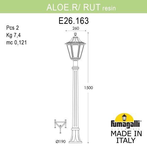 E26.163.000.WXE27 Наземный фонарь Rut Fumagalli E26.163.000.WXE27
