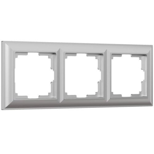 W0032206/ Рамка на 3 поста Fiore (серебряный) Рамка Werkel W0032206/ Рамка на 3 поста Fiore (серебряный)