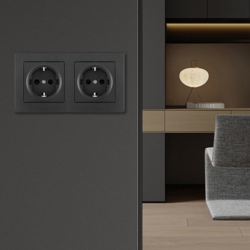 Розетка Arte Milano Set06-2 SET06-2-40-1x2 black