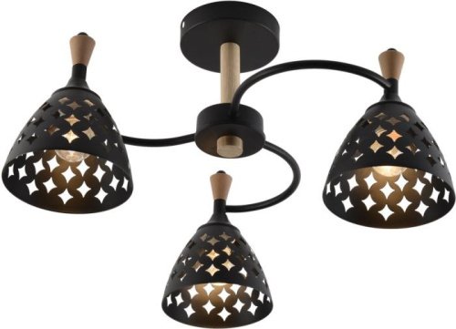 Потолочная люстра 01515-0.3-03 BK+WOOD