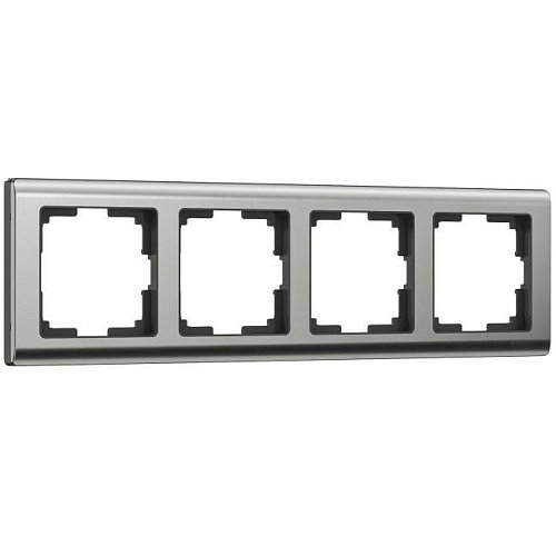 W0041602/ Рамка на 4 поста Metallic (глянцевый никель) Рамка Werkel W0041602/ Рамка на 4 поста Metallic (глянцевый никель)