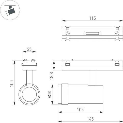 Трековый светильник Arlight Mag-Vibe 044483