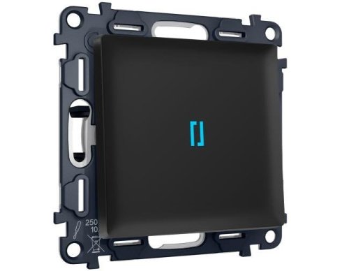 MA802060 MA802060 Комплект механизма 1-кл выключателя с самовозвратом с подсветкой 10000K ALFA Черный матовый QUANT (AP8020, VM113, G17B)
