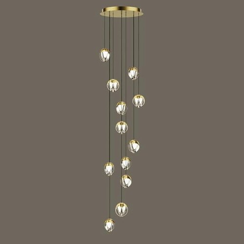 MD24001033-12A gold/clear Люстра каскадная Delight Collection MD24001033 MD24001033-12A gold/clear