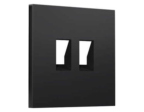 SP8121 Лицевая панель SIGMA (Черный матовый) для компьютерной/телефонной двойной розетки RJ-45/RJ-11 QUANT PRO