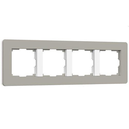 W0043067/ Рамка на 4 поста Split (дымчатый/белый, soft-touch) Рамка Werkel Split дымчатый/белый, soft-touch W0043067/ Рамка на 4 поста Split (дымчатый/белый, soft-touch)