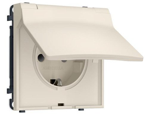 MS328010 MS328010 Комплект механизма электрической розетки SIGMA Бежевый матовый 50Hz 2P+E с/з с/ш и крышкой IP44 16A-250V QUANT PRO (SP3280, PR141)