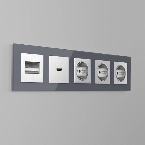 Накладка на механизм Werkel WL09-HDMI-CP/ Накладка для розетки HDMI (серебряный рифленый)