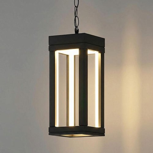 Уличный подвесной светильник Elektrostandard Frame 1528 TECHNO LED Frame 3000K чёрный