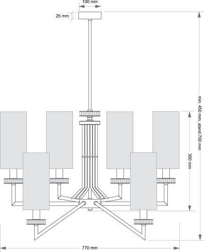 Люстра на штанге Kutek Genova GEN-ZW-6(BN/A)