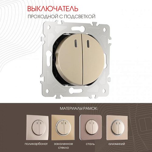 202.33-2.shampan Выключатель Arte Milano Am-202 202.33-2.shampan