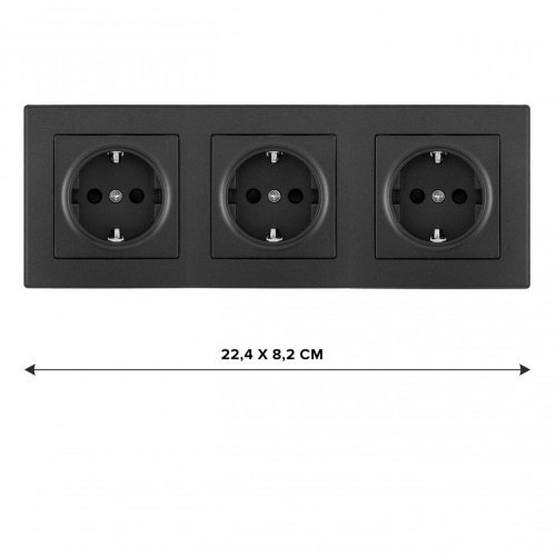 SET06-3-40-1x3 black Розетка Arte Milano Set06-3 SET06-3-40-1x3 black