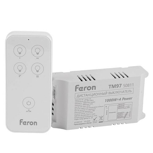 50811 Выключатель дистанционный 230V 1000W 4-х канальный Feron 50811