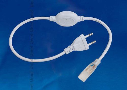 UCX-SP2/A67-NNN WHITE 1 STICKER Провод электрический для подключения монохромных светодиодных лент ULS-3528 сетевого напряжения к сети 220В Uniel UCX-SP2/A67-NNN WHITE 1 STICKER