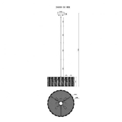 Люстра на штанге iLamp Panorama D4688-50 MBK
