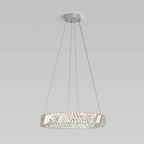 Подвесная люстра Eurosvet Solis 101004 LED никель хрусталь Strotskis