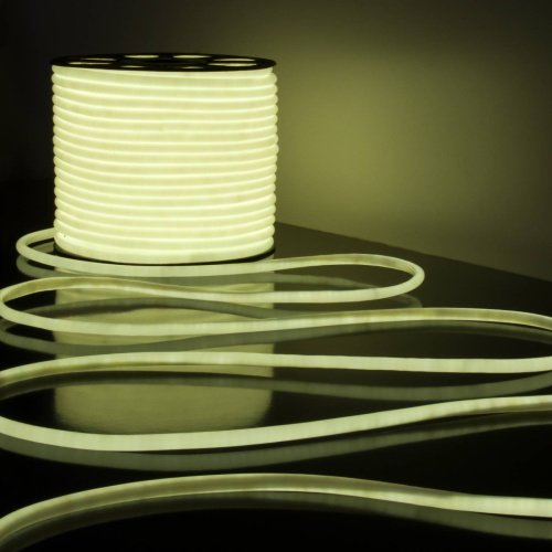LED лента Elektrostandard Гибкий неон LS003 220V 9.6W 144Led 2835 IP67 16mm 6500K круглый холодный белый, 50 м a043547