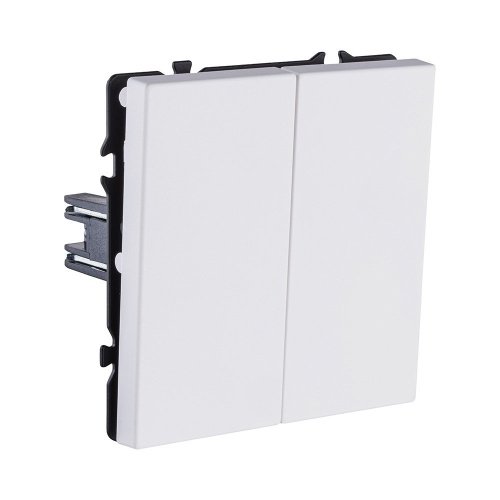 EC-005WH Выключатель 2-клавишный проходной 10А/250В, белый матовый Kollinger Eclipse EC-005WH