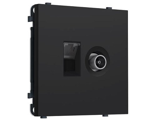 MS992510 MS992510 Комплект механизма розетки компьютерной + TV оконечной SIGMA Черный Мягкое касание RJ-45 CAT6/50-870MHz 1dB с/ш QUANT PRO (SP9925, PR195)