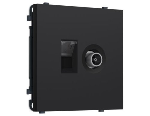 MS992510 MS992510 Комплект механизма розетки компьютерной + TV оконечной SIGMA Черный Мягкое касание RJ-45 CAT6/50-870MHz 1dB с/ш QUANT PRO (SP9925, PR195)