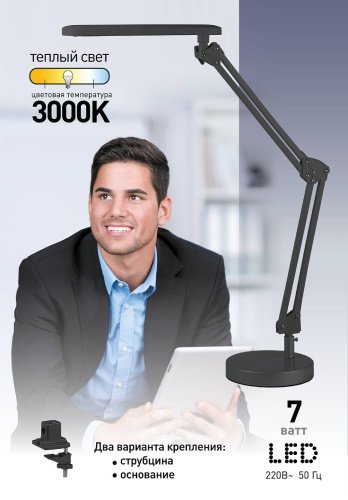 Офисная настольная лампа ЭРА NLED-440-7W-S