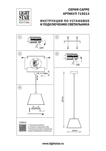 Светильник подвесной Lightstar Cappe 719213