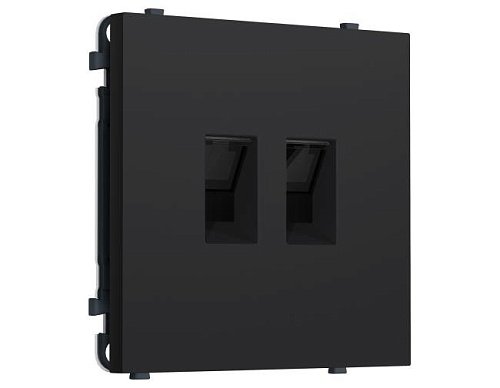 MS992110 MS992110 Комплект механизма компьютерной двойной розетки SIGMA Черный Мягкое касание RJ-45 (8P8C) CAT6 с/ш QUANT PRO (SP9921, PR189)