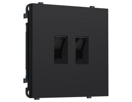MS992110 MS992110 Комплект механизма компьютерной двойной розетки SIGMA Черный Мягкое касание RJ-45 (8P8C) CAT6 с/ш QUANT PRO (SP9921, PR189)