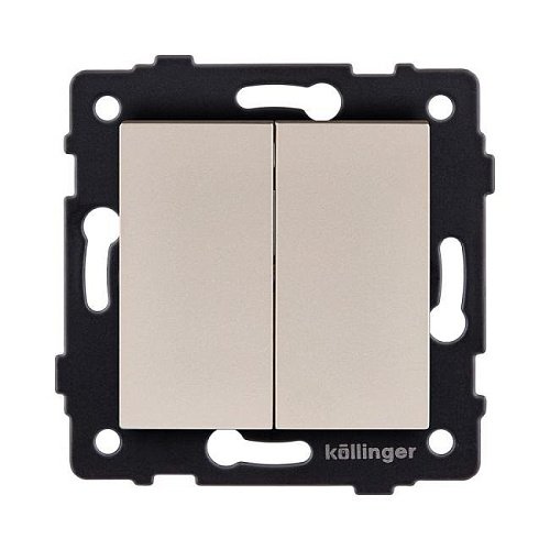 Выключатель 2-клавишный 10А/250В, золотой Kollinger REA-S-007GD для Aspekt, Eleganz, Reflex