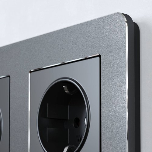 Рамка Werkel Platinum черный алюминий W0042608/ Рамка на 4 поста Platinum (черный алюминий)