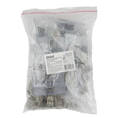 UTC-K-14/N22 CLEAR 025 POLYBAG Соединитель контактный прямой для светодиодных лент ULS-N22 RGB NEON 220В Uniel UTC-K-14/N22 CLEAR 025 POLYBAG