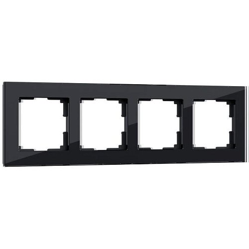 Рамка Werkel W0041108/ Рамка на 4 поста Favorit (черный,стекло)