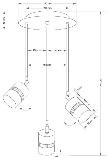 Светильник потолочный Kutek Vesto VES-ZW-3(P)P