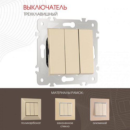 203.30-3.shampan Выключатель Arte Milano Am-203 203.30-3.shampan