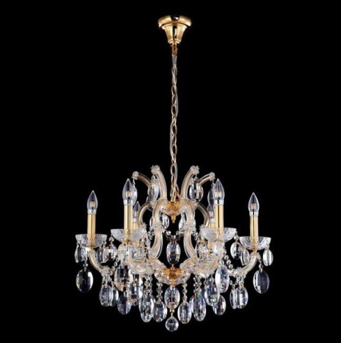 HOLLYWOOD SP6 GOLD Подвесная хрустальная люстра Hollywood Crystal Lux HOLLYWOOD SP6 GOLD