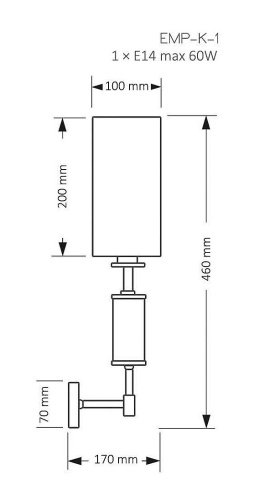 Настенное бра Kutek Empoli EMP-K-1(Z)