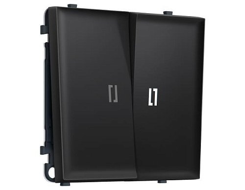 MS804015 MS804015 Комплект механизма 2-кл выключателя с подсветкой 5600K SIGMA Черный матовый 10A-250V QUANT PRO (SP8040, PR115, G14W)