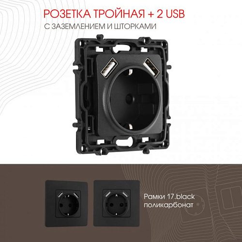 Розетка Arte Milano Am-217 217.47-1.black
