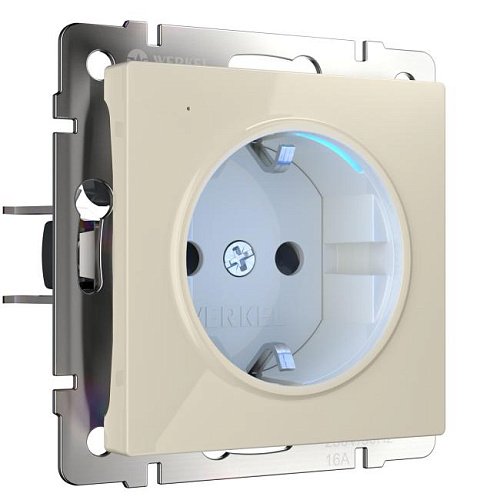 Розетка Werkel Встраиваемые механизмы слоновая кость W1171403/ Розетка с подсветкой (слоновая кость)