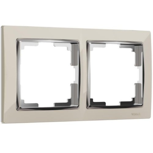 W0021903/ Рамка на 2 поста Snabb (слоновая кость/хром) Рамка Werkel W0021903/ Рамка на 2 поста Snabb (слоновая кость/хром)