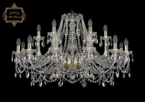 Подвесная хрустальная люстра 11.25 Art Classic 11.25.12+6.360.Gd.Sp