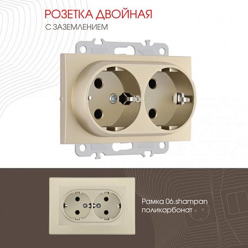 206.40-2.shampan Розетка Arte Milano Am-206 206.40-2.shampan