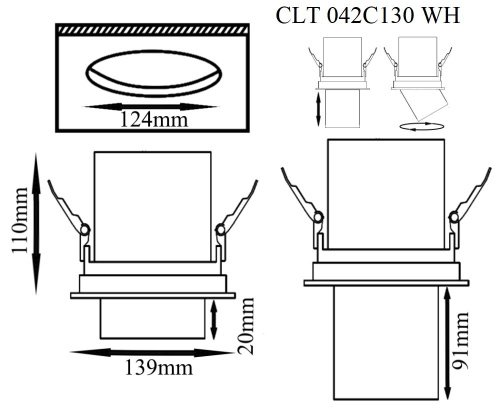 Встраиваемый светильник Crystal Lux Clt 042 CLT 042C130 WH