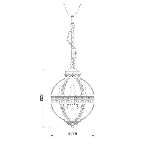 Подвесная люстра Delight Collection Residential KM0115P-3S antique brass