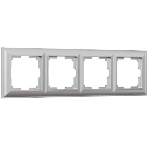 W0042206/ Рамка на 4 поста Fiore (серебряный) Рамка Werkel W0042206/ Рамка на 4 поста Fiore (серебряный)