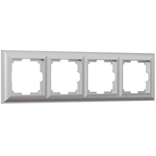 W0042206/ Рамка на 4 поста Fiore (серебряный) Рамка Werkel W0042206/ Рамка на 4 поста Fiore (серебряный)